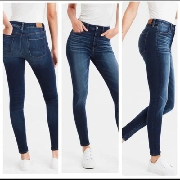 American Eagle Hi Rise Jeggings Size 4 Long - Picture 1 of 10